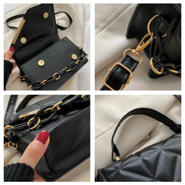 Diamond Embroidered Shoulder Bag Chain Decoration Crossbody Bag