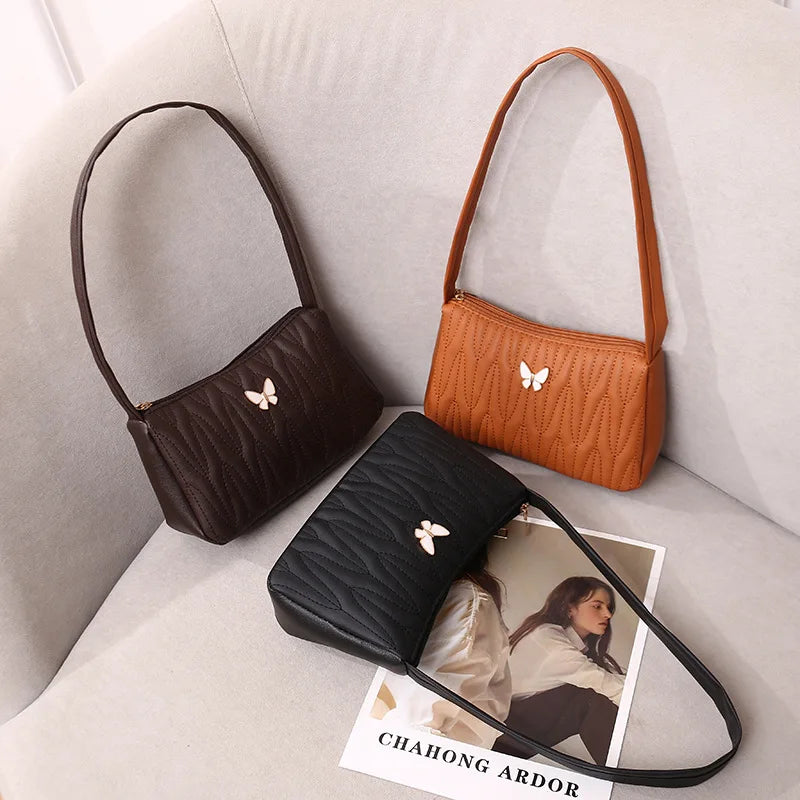 Vintage Women's Handbag Small Hobo Purse Butterfly Crossbody Bag