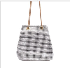 Rhinestone Mini Bucket Bag Crossbody Evening Bag