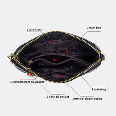 Cowhide Leather Crossbody Bag Large Capacity Shoulder Phone Purse