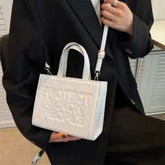 Women Handbags Letters Tote Bag Pu Leather Shoulder Crossbody Bags