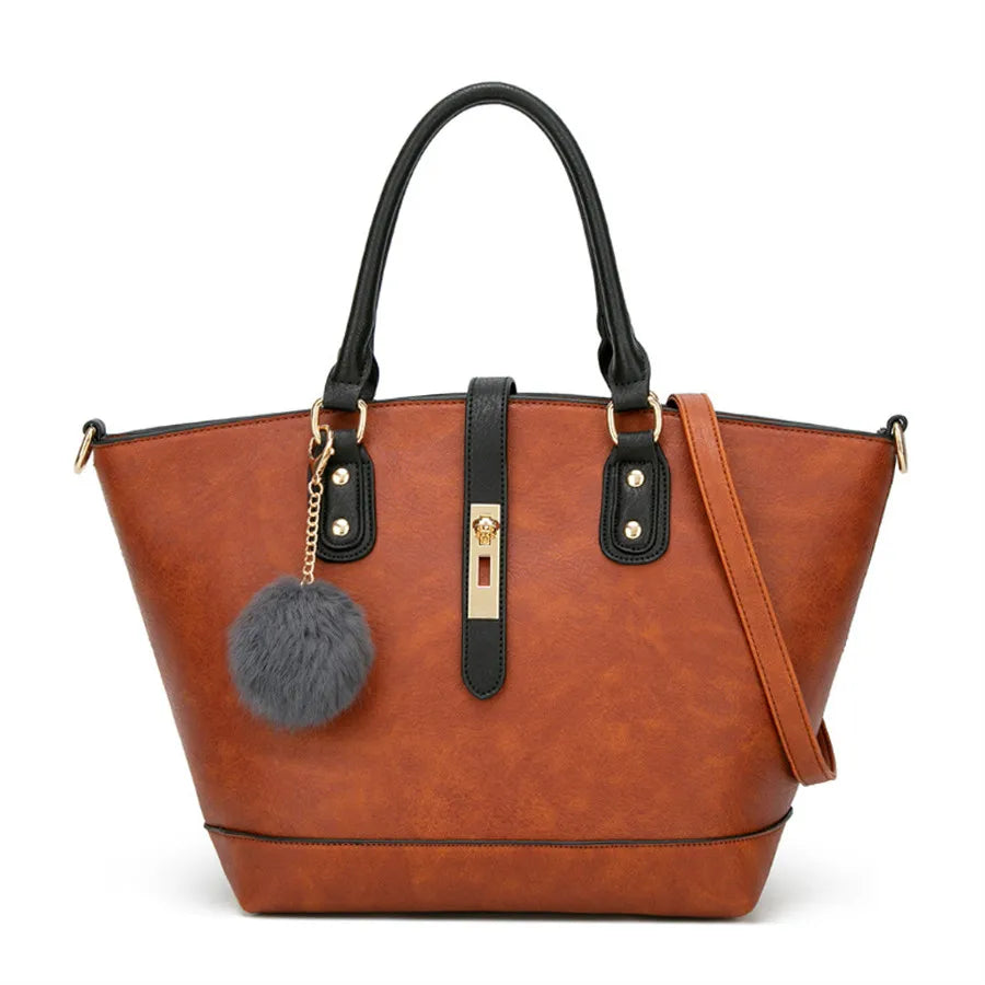 Women PU Leather Handbags Shoulder Bag Totes Top-handle Bags
