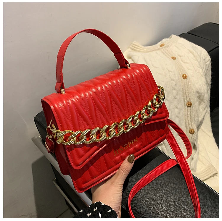 Small PU Leather Shoulder Bag Women's Crossbody Handbag