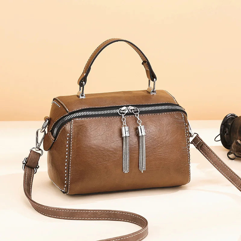 Rivet Shoulder Bag Multicolor PU Leather Crossbody Bags