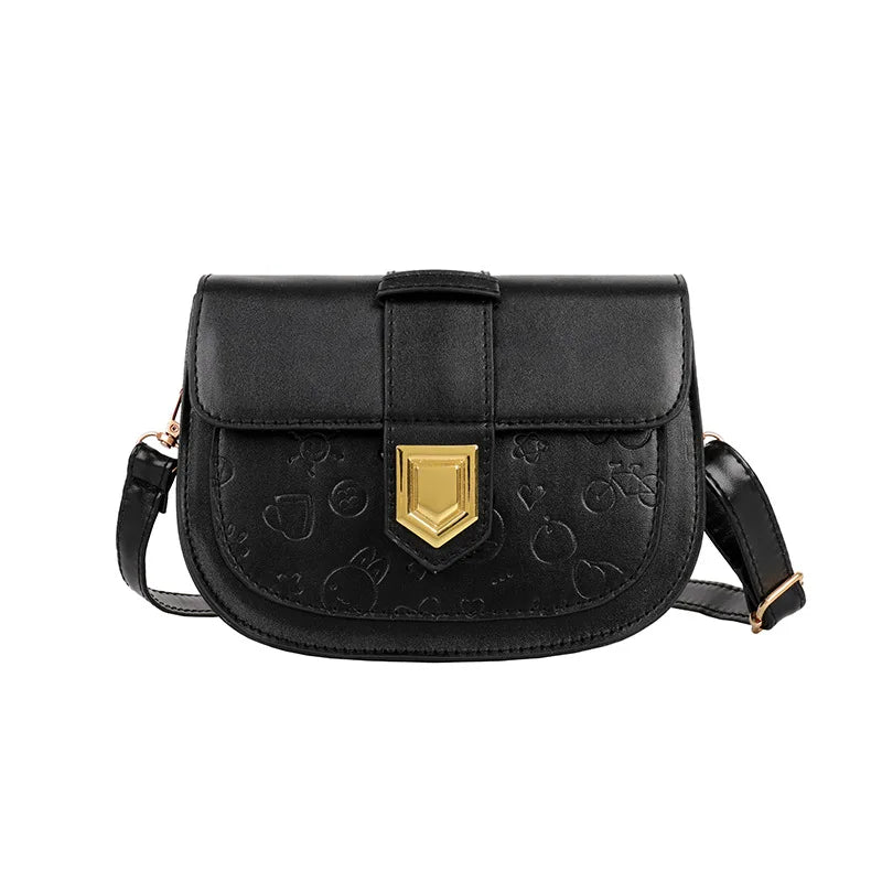 Small PU Leather Crossbody Bag Solid Color Lady Travel Bag