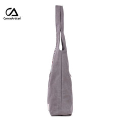 Retro Floral Canvas Tote Shoulder Bag Beach National Bolsas Feminina