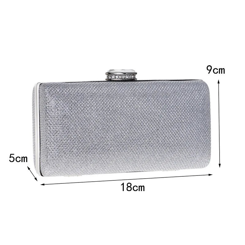 Sequins Evening Bag Diamonds Clutch Silver