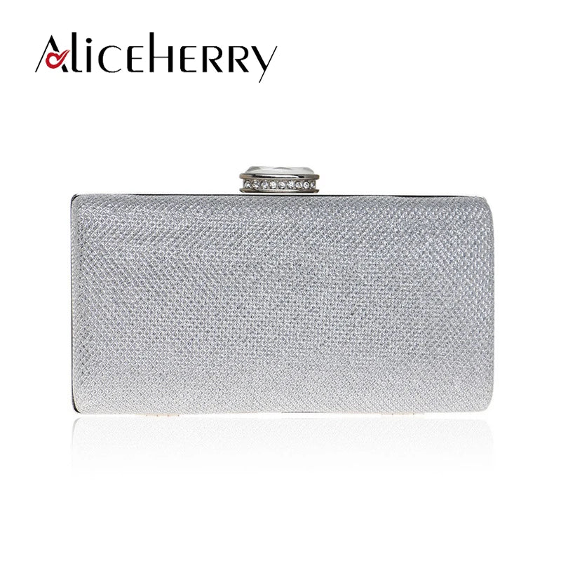 Sequins Evening Bag Diamonds Clutch Silver