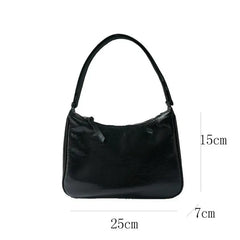 Casual Solid Shoulder Bags Split Retro Small Clutch French Style Underarm Bag
