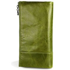 Women Hasp Zipper Cow Leather RFID Wallet