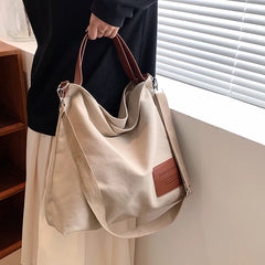 Canvas High Capacity Shoulder Bag Casual Travel Handbag