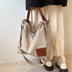 Canvas High Capacity Shoulder Bag Casual Travel Handbag