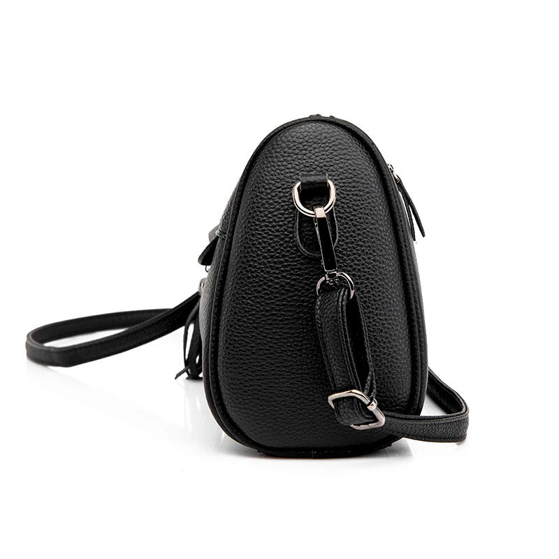 High Capacity Cowhide Leather Women Shoulder Bag