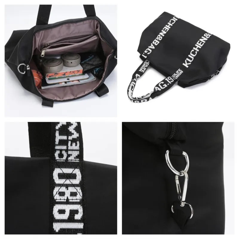 Women High Nylon Shoulder Bags Large Capacity Casual Tote Handbag