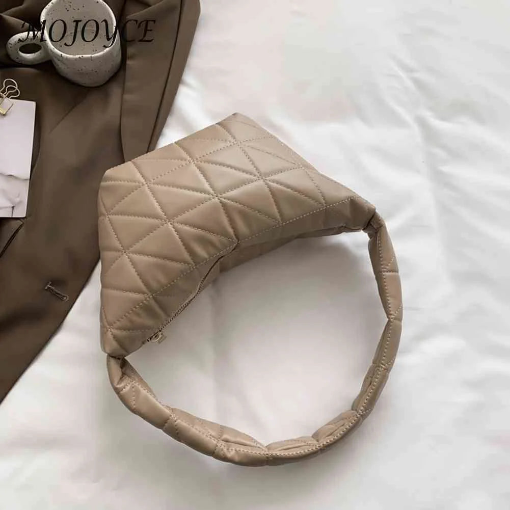 Women Hobos Shoulder Bag PU Leather Purse Handbag Quilted Rhombus Pattern