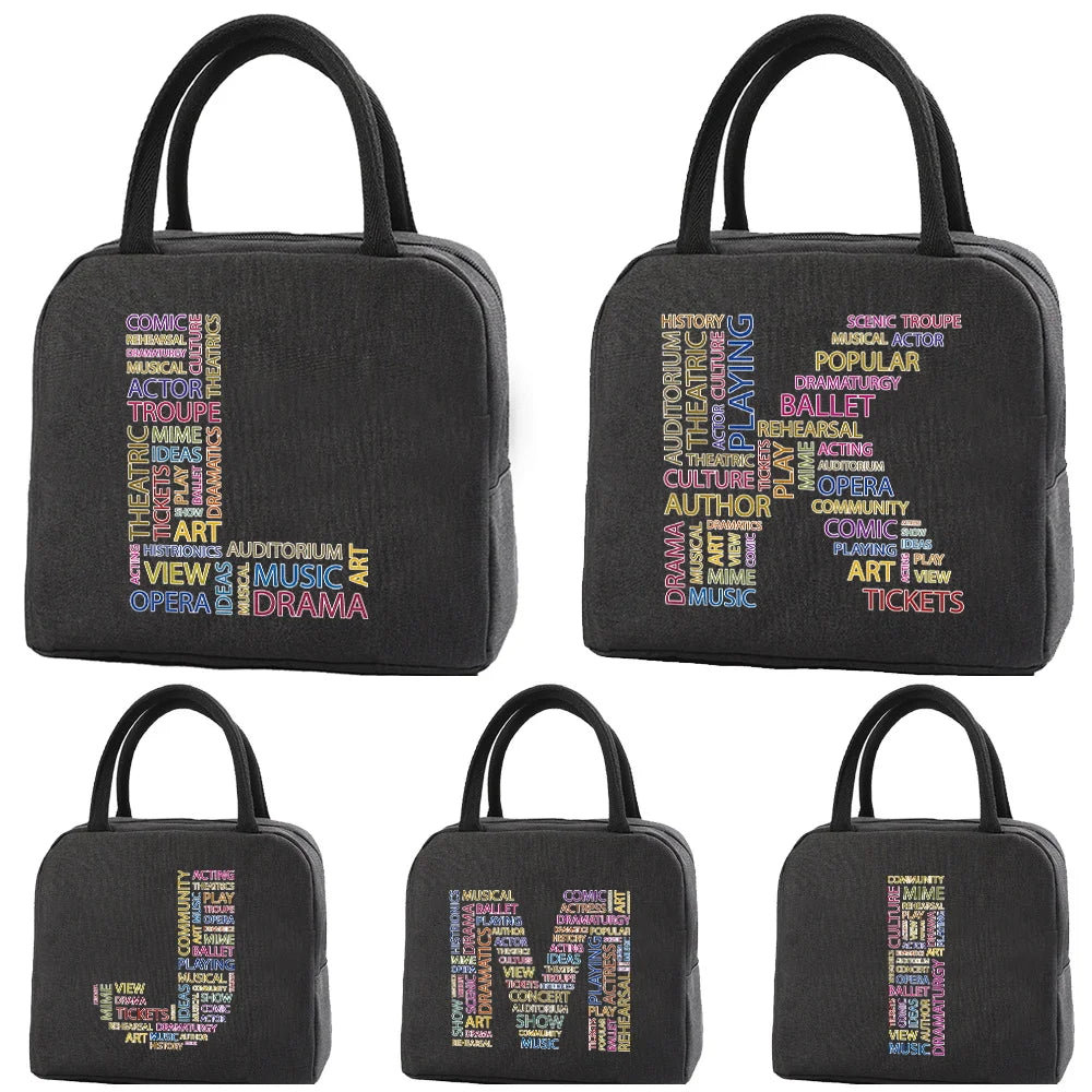Women Insulated Lunch Bag Zipper Cooler Tote Thermal Box Bags Work Food Picnic L
