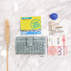 Women Key Bag Change Wallet Flower Hollow Home Organizer Pouch Mini