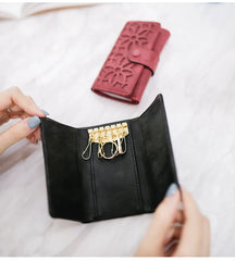 Women Key Bag Change Wallet Flower Hollow Home Organizer Pouch Mini