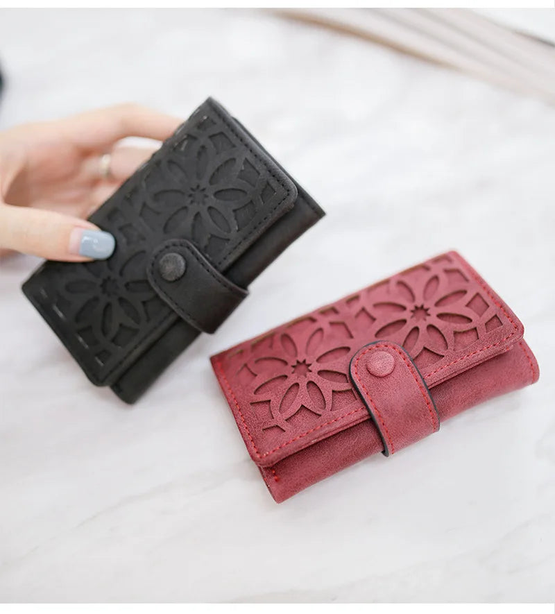 Women Key Bag Change Wallet Flower Hollow Home Organizer Pouch Mini