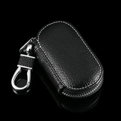 Leather Key Holder Organizer Zipper Key Case Bag