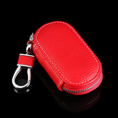 Leather Key Holder Organizer Zipper Key Case Bag