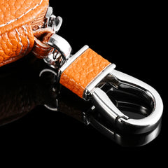 Leather Key Holder Organizer Zipper Key Case Bag