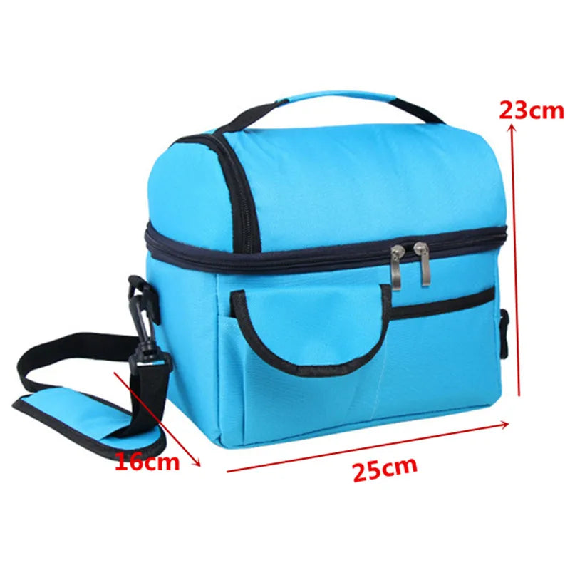 Women Kids Thermal Lunch Bag Double Layer Thicker insulated Cooler Pack