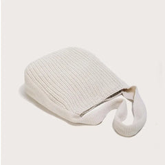 Women Knitting Shoulder Bag Handbag Minimalist Crochet Bucket Bag