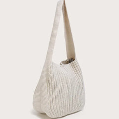 Women Knitting Shoulder Bag Handbag Minimalist Crochet Bucket Bag