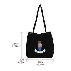 Corduroy Shoulder Bag Tote Purse Student Handbag Messenger Satchel