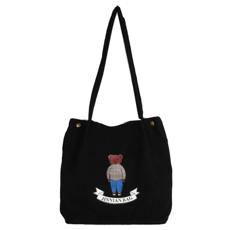 Corduroy Shoulder Bag Tote Purse Student Handbag Messenger Satchel