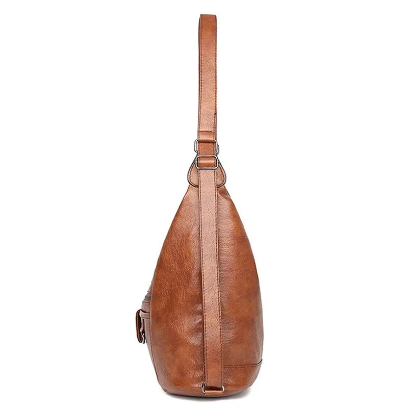 Women PU Leather Rucksack Travel Shoulder Bag Backpack Zipper Tote Daypack