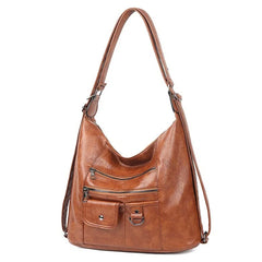 Women PU Leather Rucksack Travel Shoulder Bag Backpack Zipper Tote Daypack