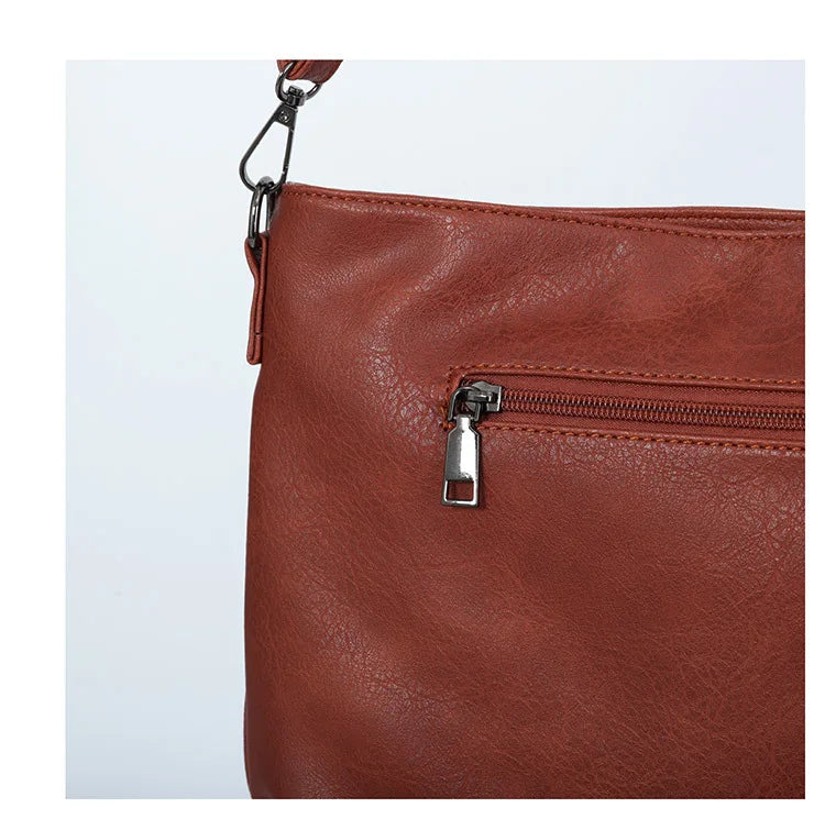 Women Lady Girl Rivet Shoulder Bag Messenger Soft PU Tassel Solid