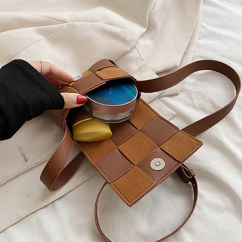 Women Lady Woven Strape Sling Shoulder Messenger Bag