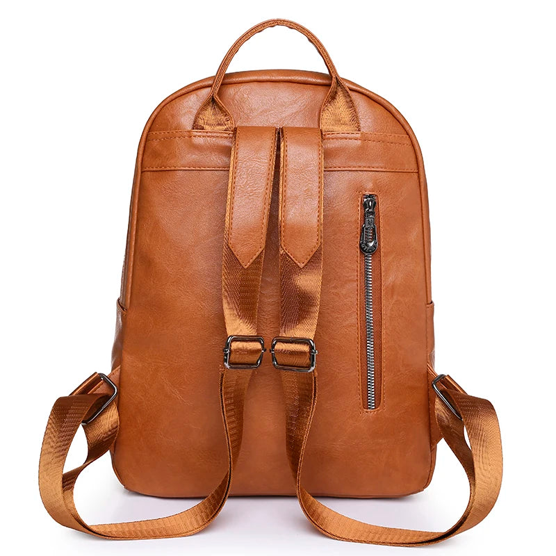 Large Capacity Backpack Leather School Bags for Girls Travel Bagpack