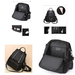 Large Leather Backpack Purse Vintage Bag School Travel Bookba