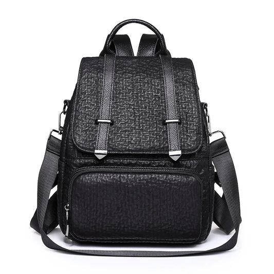 Large Leather Backpack Purse Vintage Bag School Travel Bookba