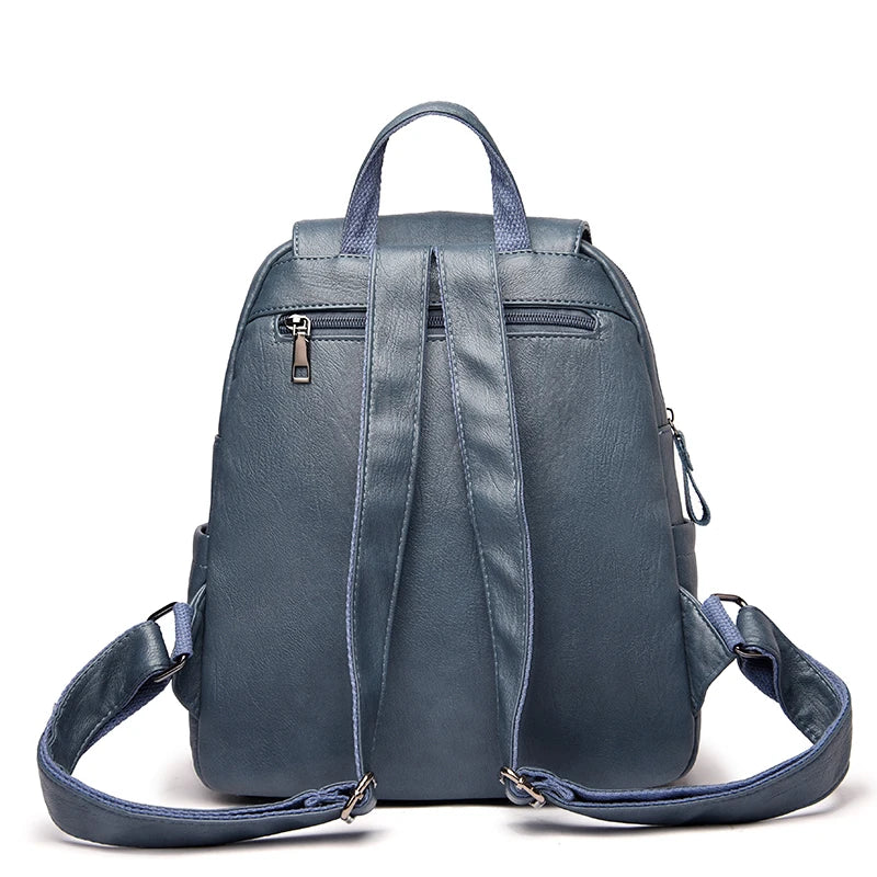 Women Large Capacity Backpack Purses High Leather Vintage Bag
