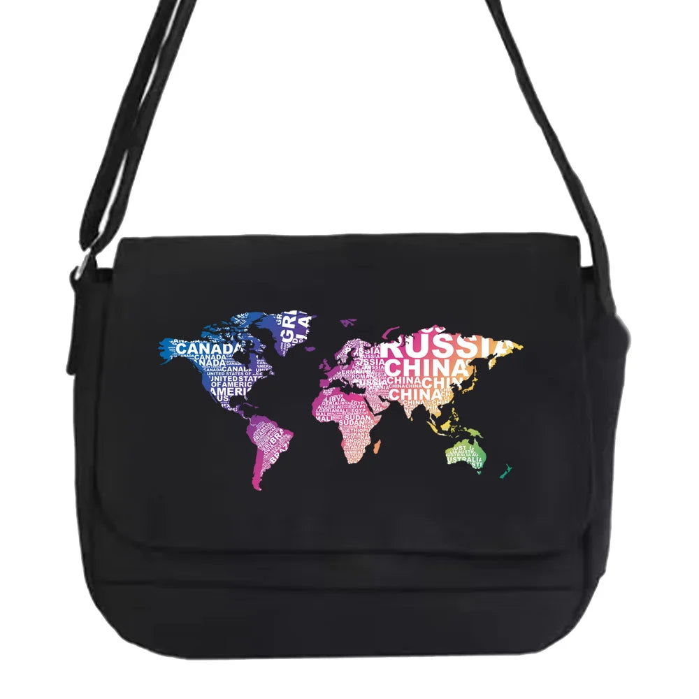 Canvas Crossbody Bag Large Capacity Messenger Unisex Travel Satchel