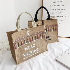Women Large Capacity Tassel Shoulder Bag