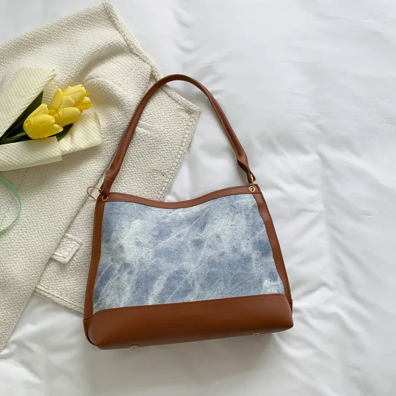 Denim Shoulder Bag Large Capacity Handbag