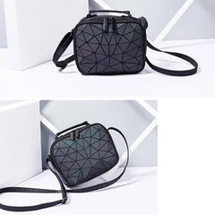 Geometric Plaid Hologram Shoulder Bag for Women