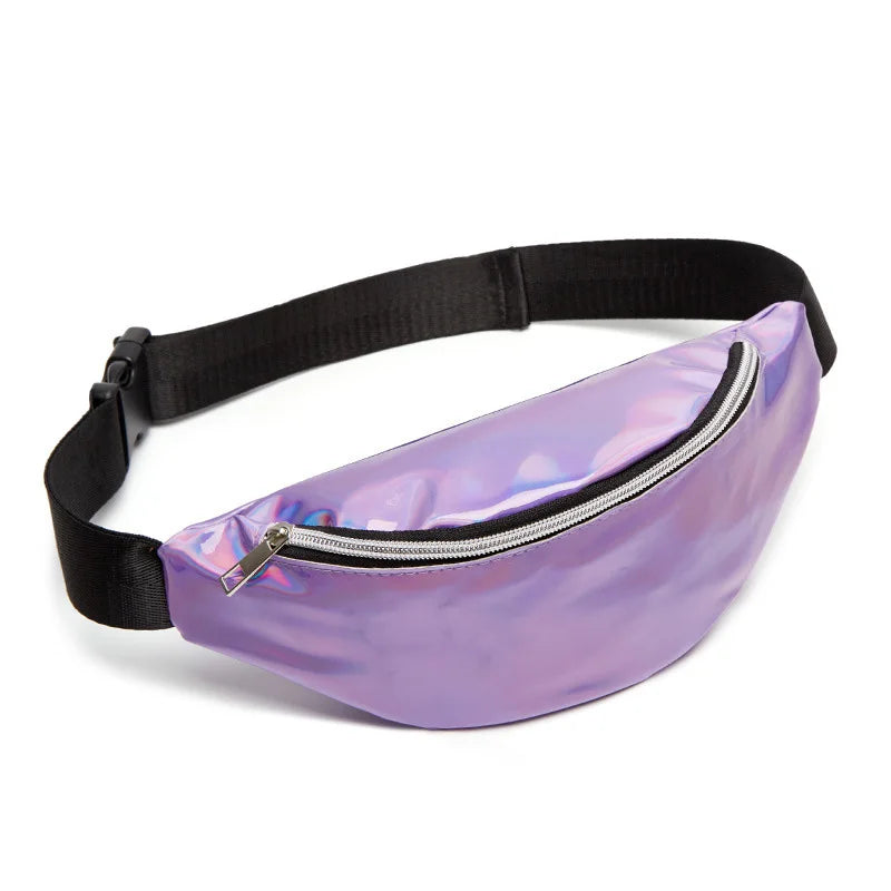 Women Laser Waist Packs Bags Fanny Pack Belt Bag PVC Waist Packs Purse