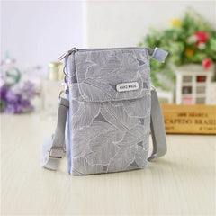 Women Leaf Large Screen Canvas Messenger Bag