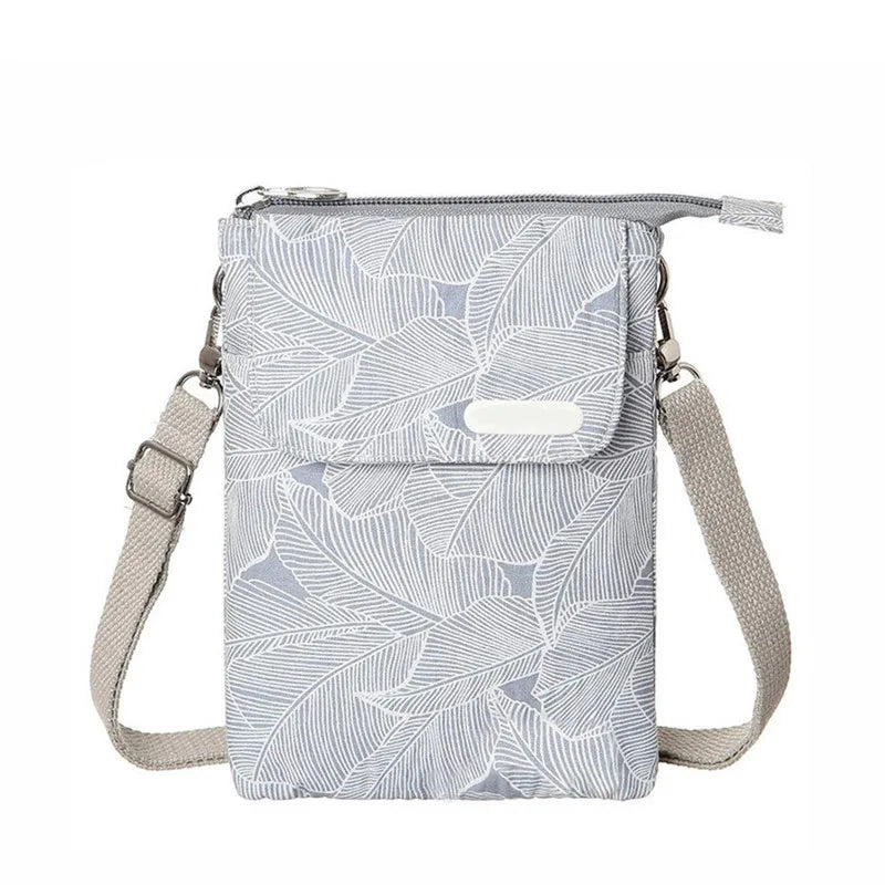 Women Leaf Large Screen Canvas Messenger Bag