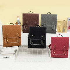Preppy Style Women Leather Backpack
