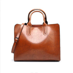 Women Leather Bags Famous Brands Handbag Casual Female Bag Trunk Tote