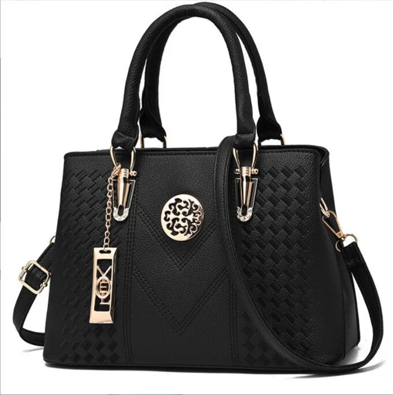 High Embroidery Women Leather Messenger Bag
