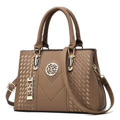 High Embroidery Women Leather Messenger Bag
